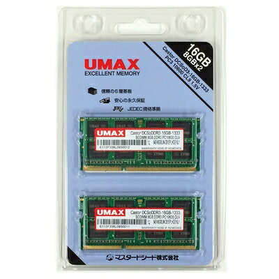 【中古】 UMAX PCメモリ SoDDR3-1333(8GB 2) Dual Set Castor DCSoD3-16GB-1333