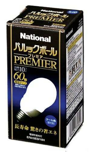 【中古】 パナソニック 60形 電球形蛍光灯 パルックボール プレミア クール色 EFA15ED/10H