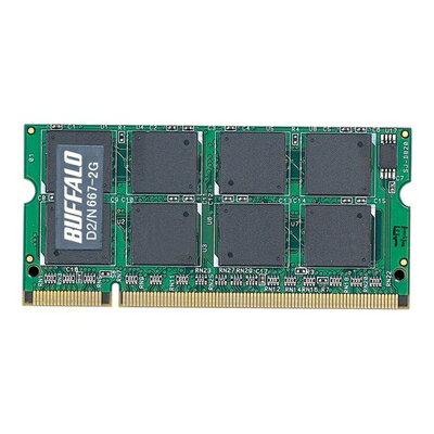 【中古】 BUFFALO DDR2 667MHz SDRAM(PC2-5300) 200pin SO-DIMM 2GB D2/N667-2G