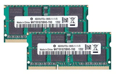 【中古】 PC3L-12800S(DDR3-1600) SO-DIMM 8GB×2枚組 メモリンゴブランドノートPC用メモリ DDR3L対応モデル （電圧1.35V & 1.5V 両対応)