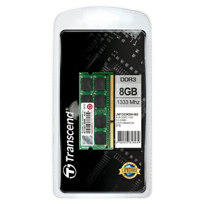 【中古】 Transcend ノートPC用メモリ PC3-10600 DDR3 1333 8GB 1.5V 204pin SO-DIMM (無期限) JM1333KSH-8G