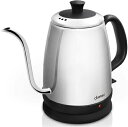 【中古】(新古品) ドリテック(dretec) 電気ケトル 1.0L 900W 高出力 ステンレス コーヒー ドリップ ポット 細口 シルバー