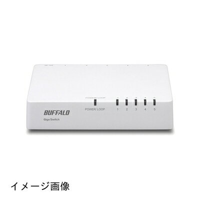 【新古品】 BUFFALO Giga対応 プラスチック筐体 AC電源 5ポート ホワイト スイッチングハブ LSW4-GT-5EP/WHD