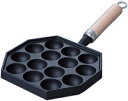 【中古】(新古品) 岩鋳 Iwachu たこ焼器14穴(木柄付) IH対応 穴径:約4? 南部鉄器 90033 黒