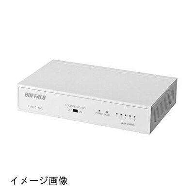【新古品】 バッファロー BUFFALO Giga対応 金属筐体 電源内蔵 5ポート LSW6-GT-5NS/WH ホワイト スイッチングハブ マグネット 壁掛け設置対応