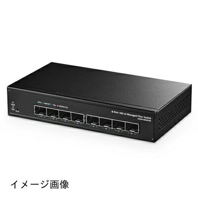 【新古品】 Binardat 8ポート 10ギガビット SFP+ マネージドスイッチ 1G/10G SFP+モジュール対応 160Gbps帯域幅 Web/CLI L3管理 メタルファンレスファイバーデスクトップネットワークスイッチ