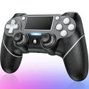 【新古品】 P4 コントローラー ワイヤレスコントローラー Turbo連射機能 無線 Bluetooth接続 1000mAh 遅延なし 二重振動 ジャイロセンサー機能 重力感応 高耐久ボタン ゲームパット ヘッドフォンジャック付き P4/P3/PC対応 日本語取扱【商品説明】書