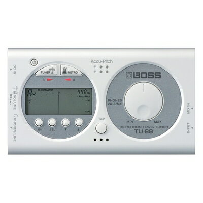 【最短発送日時につきまして】商品のお届け日を「指定なし」としていただきますと最短で発送されます。最短でのお届けをご希望の場合には、お届け日を「指定なし」としてご注文いただきますようお願いいたします。【商品名】BOSS TU-88-WH メトロノーム/チューナー（中古品）中古品の特性上、外箱,取り扱い説明書等は基本的には付属いたしません。商品として問題があるものではございません、使用可能品となります。また、商品名に【付属、○○付き、特典】等の記載があっても中古品の場合は基本的にこれらは付属致しません。当店の中古品につきましては商品チェックの上、動作に問題がないものを取り扱っております。ご安心いただきました上でご購入ください。保証等の記載がある場合がございますが、中古品となりますためメーカー保証の対象外となります。あらかじめご承知おきください。【ご注文〜発送完了までの流れ】ご注文は24時間365日受け付けております。当店から商品発送後に発送通知メールが送信されます。発送までの期間といたしましては、ご決済完了後より2〜5営業日程度となります。お届け日を「指定なし」としていただきますと最短で発送されます。【ご注意事項】■返品について当店はお客様都合によるご注文・ご決済後のキャンセル・返品はお受けしておりません。ご承知おきのうえご注文をお願いいたします。■商品画像につきまして掲載されております画像はイメージとなります。実際の商品とは色味・付属品等が異なる場合がございますため、予めご承知おきください。■当店へのご連絡につきましてご連絡の際には購入履歴の「ショップへお問い合わせ」よりご連絡をいただきますようお願いいたします。
