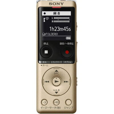 【中古】（新古品）ソニー ICレコーダー 4GB 薄型・軽量/Sマイク・システム / 最大22時間連続使用 クリアボイス機能搭載 ゴールド ICD-UX570F N