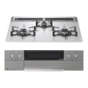 【中古】(新古品) ノーリツ ネスト Nest ビルトインガスコンロ プロパンガス用 N3WU5PWAP2STE 60cmタイプ ムーンシルバーガラストップ/ブ...