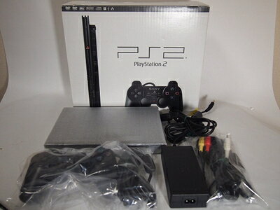 【中古】（新古品） PlayStation 2 サテン・シルバー (SCPH-75000SSS) 【 ...