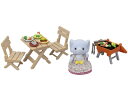 【中古】(新古品) シルバニアファミリー 人形・家具セット 【 あおぞらバーベキューセット-ゾウの女の子- 】 DF-16 STマーク認証 3歳以上 おもちゃ ...