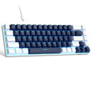 【新古品】 MageGee ポータブル 60% メカニカル ゲーミングキーボード MK-Box LED バックライト コンパクト 68キー ミニ 有線 オフィスキーボード ブルースイッチ付き Windows ノートパソコン PC Mac用 - ブルー/ホワイト(2)