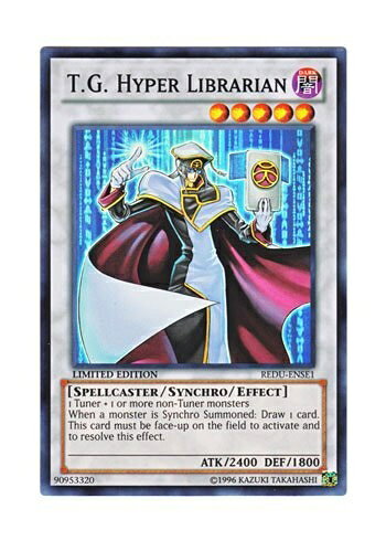 【中古】遊戯王 英語版 REDU-ENSE1 T.G. Hyper Librarian TG ハイパー ライブラリアン (スーパーレア) Limited Edition