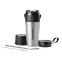 【中古】(新古品) nutribullet Flip Portable Blender with Insulated Cup, Brushed Stainles...