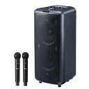 【中古】(新古品) サンワダイレクト ワイヤレスマイク スピーカーセット 拡声器 高出力180W AC/バッテリー給電 Bluetooth 音楽同時再生対応 L...