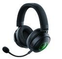 【中古】(新古品) Razer Kraken V3 Pro ワイヤレス ゲーミングヘッドセット 触覚テクノロジー搭載 THX 7.1 サラウンドサウンド TriForce チタン 50mm ドライバー 無線接続 メモリーフォームクッション Chroma RGB対応 PC / PS5.PS4 / MAC/Nintendo Switch ?Black(2)