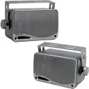【中古】(新古品) パイル3.5インチ200W 3ウェイ天気予防ミニボックススピーカーシステムPLMR24S(シルバーカラー)