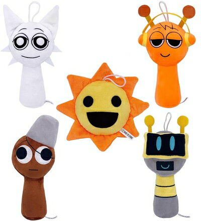 【中古】（新古品） スプランキー ぬいぐるみ 25CM Sprunki ぬいぐるみ 人形 ホラーゲームぬいぐるみ 柔らかいぬいぐるみ 動物枕フィギュア 人形 大人 子供へのクリスマス 誕生日プレゼント (5PCS B)(3)