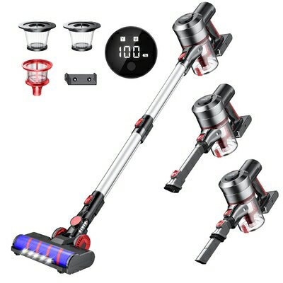 【中古】(新古品) 掃除機 コードレス スティッククリーナー 【45000pa強力吸引&75分連続稼働】 LCD液晶ディスプレイ 壁掛けブラケット&アダプター付き ハンディ掃除機 2WAY 電気掃除機 サイクロン 掃除機 左右180°上下90°回転 HEPAフィルター 多重濾過 LEDライ 【中古】(新古品) 掃除機 コードレス スティッククリーナー 【45000pa強力吸引&75分連続稼働】 LCD液晶ディスプレイ 壁掛けブラケット&アダプター付き ハンディ掃除機 2WAY 電気掃除機 サイクロン 掃除機 左右180°上下90°回転 HEPAフィルター 多重濾過 LEDライ