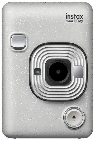【中古】（新古品）富士フイルム(FUJIFILM) チェキ インスタントカメラ/スマホプリンター instax mini LiPlay ストーンホワイト INS MINI HM1 STONE WHITE