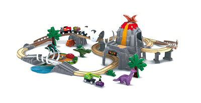 【中古】Hape(ハペ) 恐竜レールデラックスセット 3才以上 木製 レールセット おも...