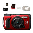 【中古】(新古品) オーエムシステム タフ TG-7 デジタルカメラ レッド&シリコンジャケット&SD64GB&クロス&AC充電器&液晶フィルム セット