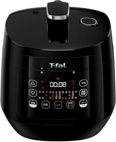 【中古】（新古品） 【オンライン限定】 ティファール 電気圧力鍋 3L 4人用 時短 おまかせ手料理 1台12役 自動調理 無水調理 「ラクラ クッカー コンパクト」 独自の煮込み鍋 レシピブック付き ブラック CY3518JPA