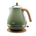 【中古】(新古品) De'Longhi (デロンギ) 電気ケトル アイコナ・ヴィンテージ KBOV1200J-GR ステンレス 1.0L 見やすい水量計 異物混...