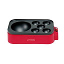 【中古】(新古品) ギガたこ焼き器 レッド KDTK-001R 子供と一緒に楽しめる たこ焼き器 超絶!ビッグサイズ・直径約10cm LITHON ライソン