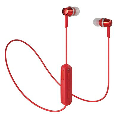 （新古品） オーディオテクニカ SoundReality ワイヤレスイヤホン Bluetooth リモコン/マイク付 レッド ATH-CKR300BT RD