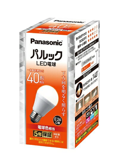【中古】（新古品） パナソニック パルック LED電球 口金直径26mm 40W形相当 電球色 シリカ電球同サイズ 断熱材施工器具対応 密閉型器具対応 屋外器具対応 LDA4LHS4