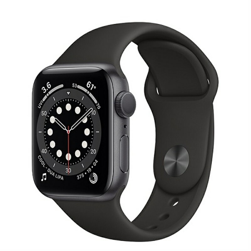 Apple Watch Series 6（GPSモデル）アップル-40mmスペースグレイアルミニウムケースとブラックスポーツバンド　MG133J/A【全国送料無料　365日発送】【国内正規品】