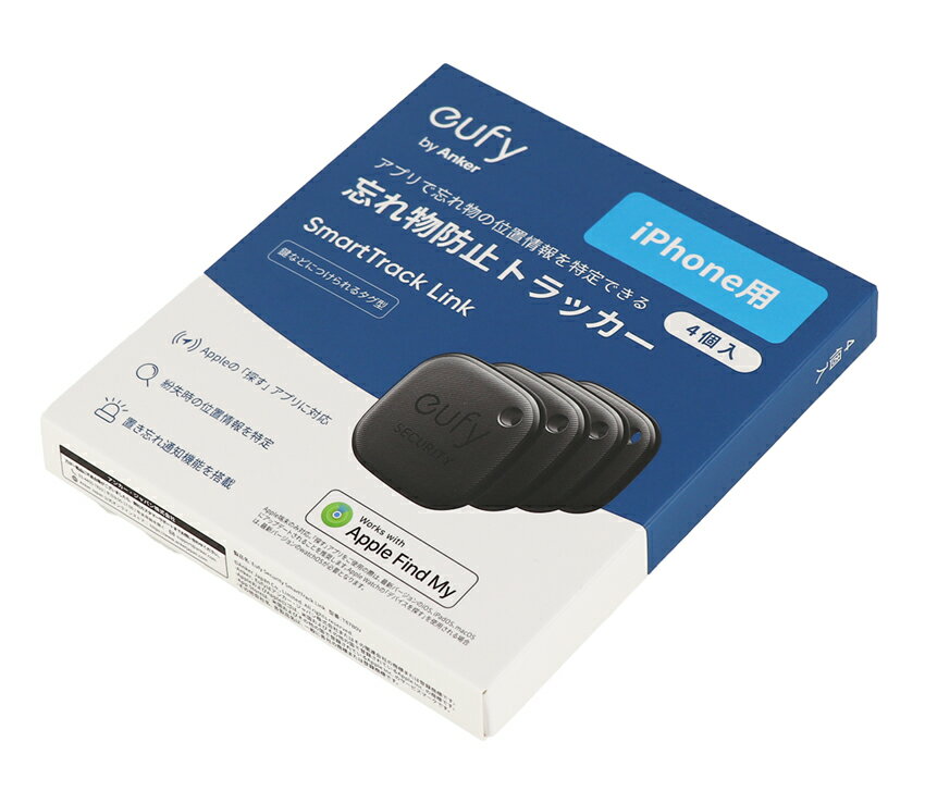 【4個入り】【国内正規品】アンカー　Anker Eufy Security SmartTrack Link iphone用　(紛失防止トラッカー) なくしものが、無くなる/紛失防止タグ/探し物（楽天・bearmarche 楽天市場店）