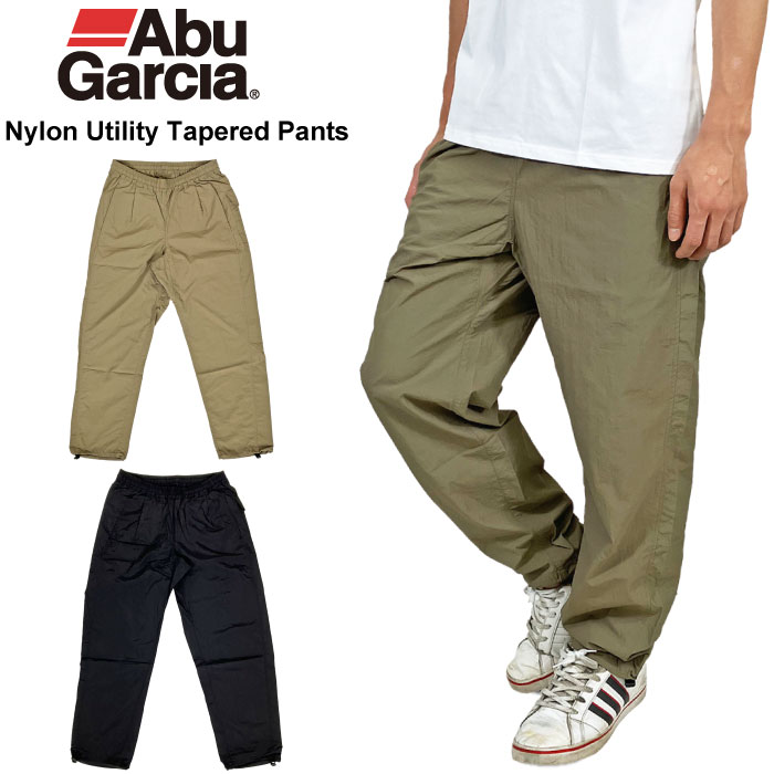 ＼年末年始セールクーポン／AbuGarcia アブガルシア ナイロンユーティリティ テーパードパンツ メンズ アウトドアパンツ フィッシング ロングパンツ キャンプ タウンユース 撥水 ワイドテーパード カジュアル 24SAB-004【裾上げ不可】