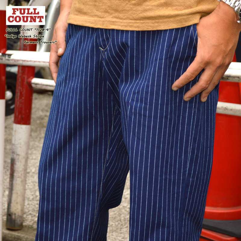 FULLCOUNT フルカウント FULL COUNT"1128-4" Indigo Wabash Stripe Farmers Trousersインディゴ ウォバッシュ ストライプ ファーマーズ トラウザーズ