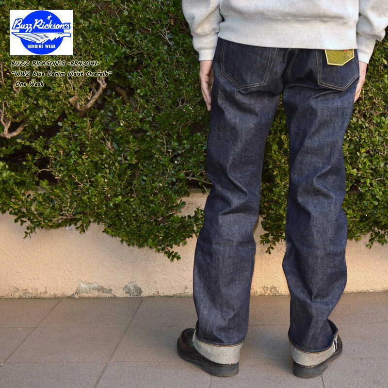 東洋エンタープライズBUZZ RICKSON'Sバズリクソンズ"BR43041"WORLD WAR2 BLUE DENIM WAIST OVERALLS大戦モデル ストレート