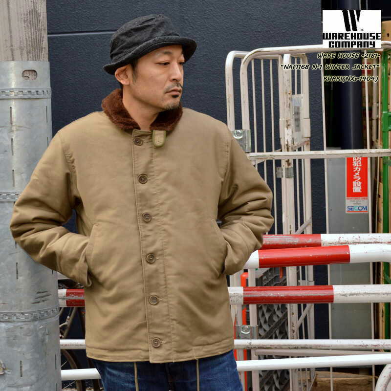 WAREHOUSE ウエアハウス Lot.2181 NAF1168 N-1 WINTER JACKET KHAKI (NXs-1404) プリント有N-1 デッキジャケット アウター