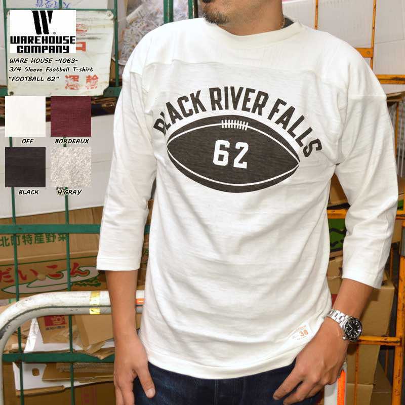 WAREHOUSE ウエアハウス"4063 FOOTBALL 62"7分袖フットボールTee "4063 FOOTBALL 62"