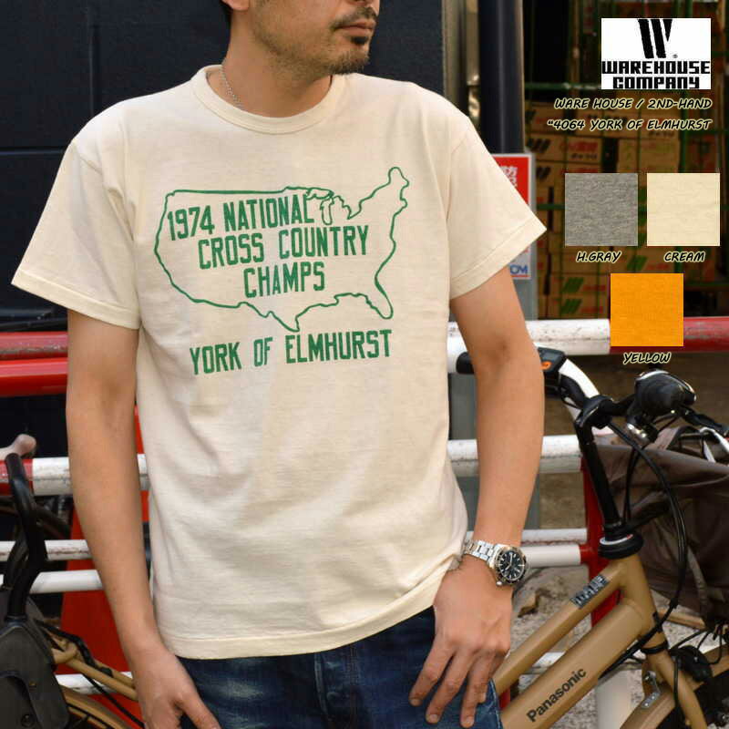 WAREHOUSE ウエアハウス2ND-HAND 4064 YORK OF ELMHURST プリント S/STeeセコハン Tシャツ S/STee