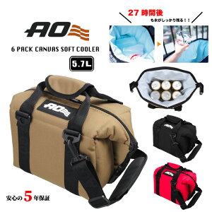 AO Coolers 6パックキャンバス ソフトクーラー 保冷 軽量 結露しない クーラーボックス クーラーバッグ エーオークーラーズ AOクーラー アウトドア BBQ キャンプ 車中泊 食材冷蔵 AO6