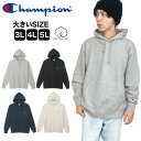 【SALE★30 OFF】【送料無料】Champion チャンピオン 裏毛 フーデッドスウェットシャツ ビッグサイズ 大きいサイズ 3L 4L 5L トレーナー プルオーバー パーカー スポーツ 運動 トレーニング ダンス 部屋着 ルームウェア ストリート カジュアル メンズ レディース C3-Y136L