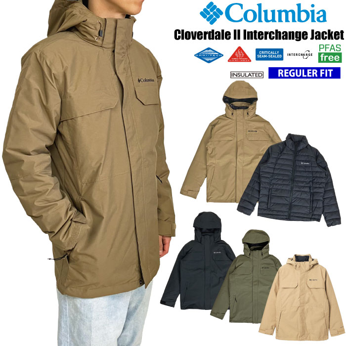 【SALE★10%OFF】Columbia コロンビア クローバーデールIIインターチェンジジャケット 3WAY ライナージャケット付き 保温 防寒 防水 透湿...