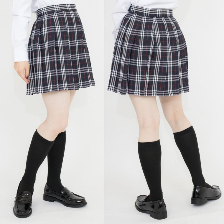 スクールスカート 正統派 制服 女子高生 通学 学生服 中学 無地 チェックプリーツスカートXS〜XXXL 2