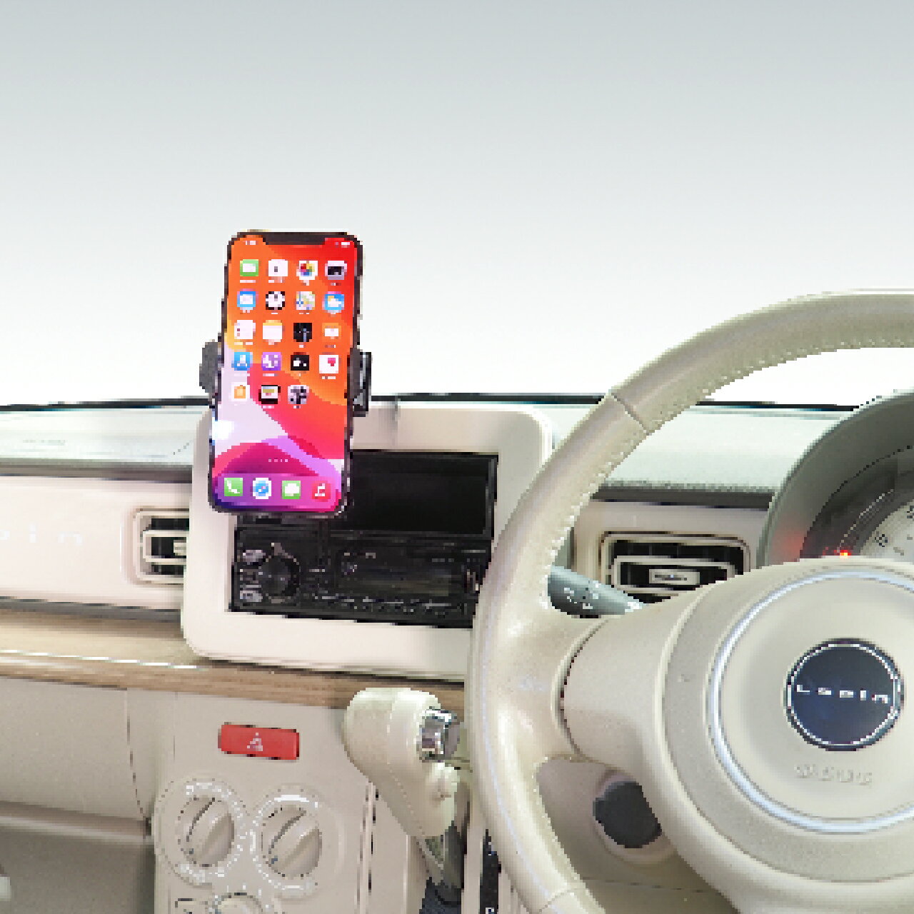 スマホホルダー1DIN固定スタンドセット BSA133 ワイヤレス充電機能付きスマホホルダーセット 車載ホル..