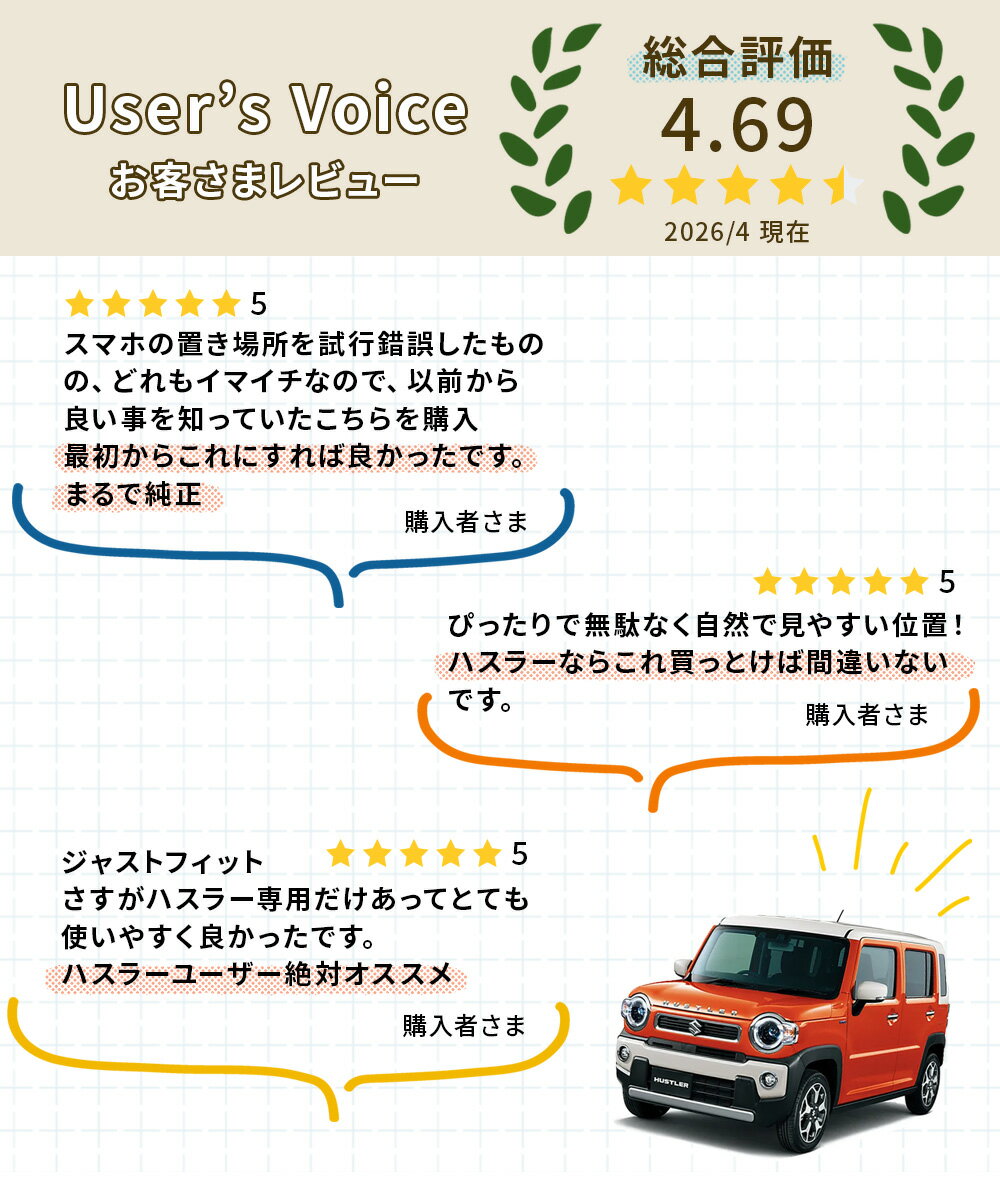 ハスラー専用スタンドセット BSA39 スズキ ハスラー用 重力式ホルダーセット 車載ホルダー【ビートソニック公式】