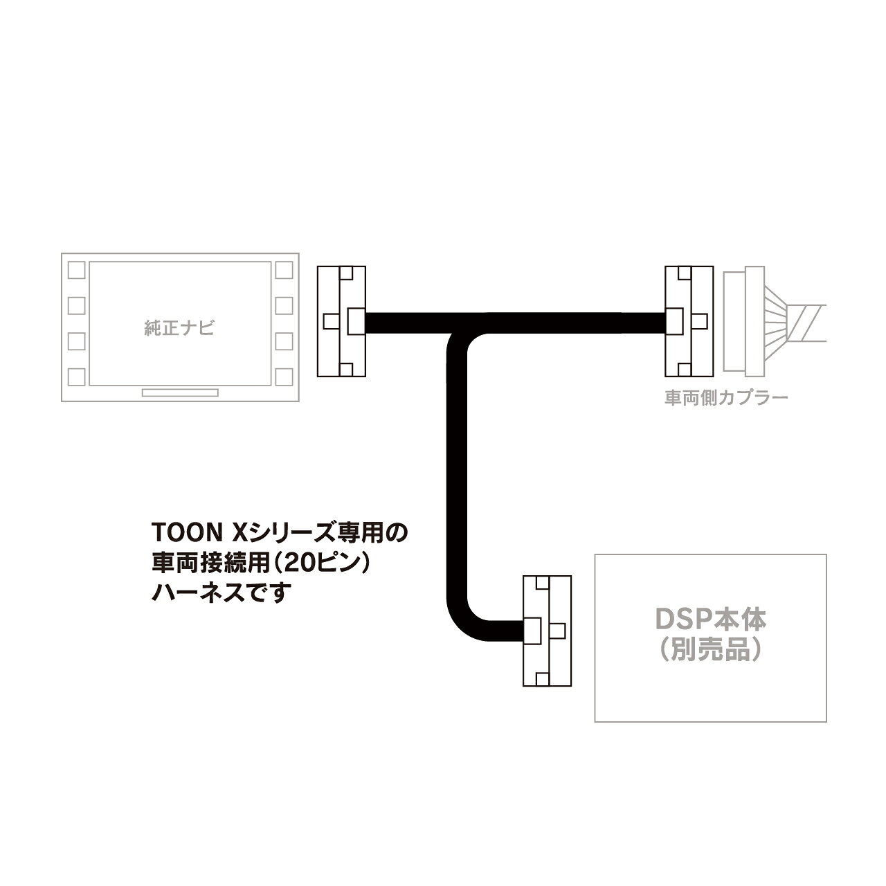 接続用ハーネス DSP-CD1 TOON Xシリーズ ミツビシ純正ナビ装着車用（24ピン） 2m ...