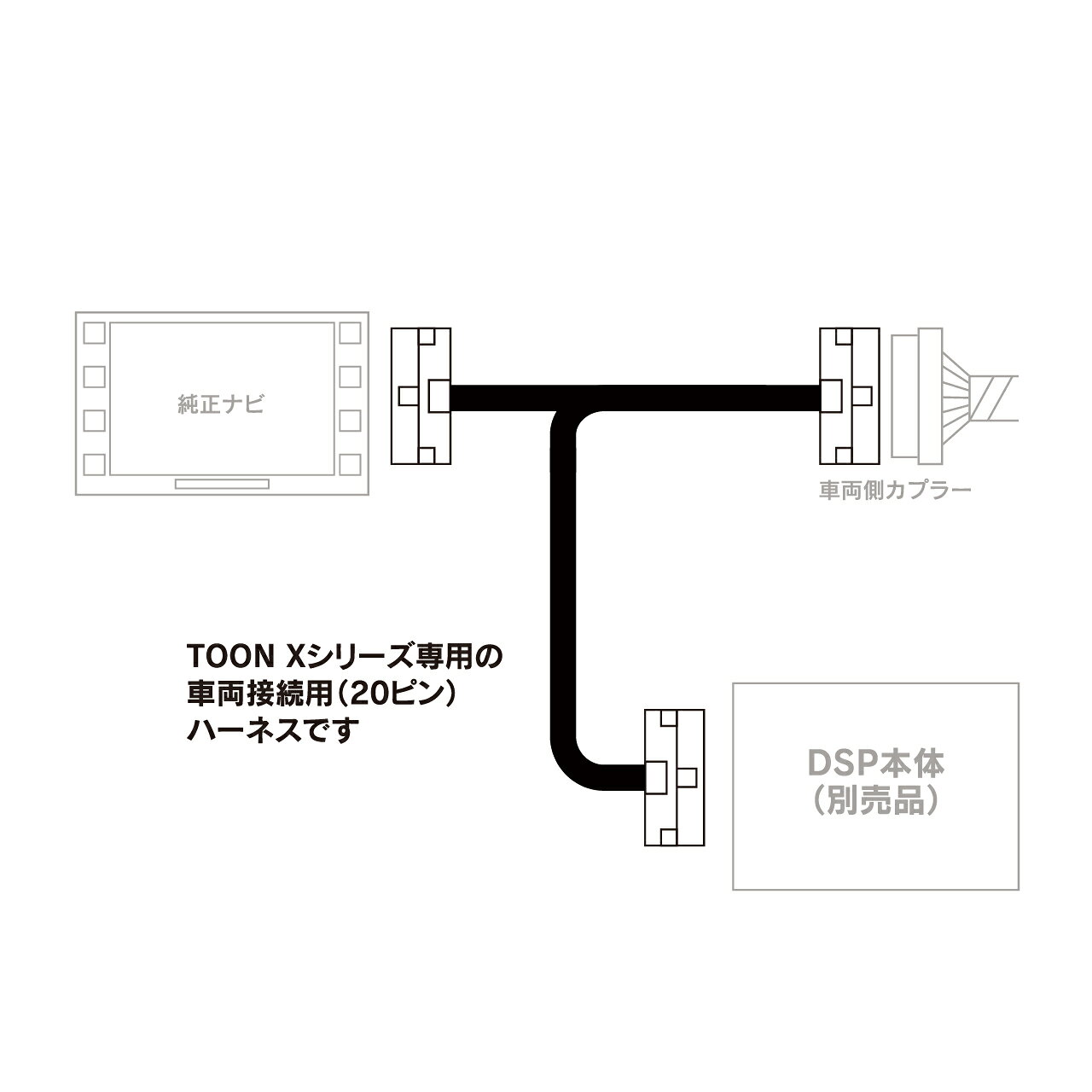 接続用ハーネス DSP-CK1 TOON Xシリーズ スズキ 純正ナビ用 (20ピン) 2m 加工不要 ...