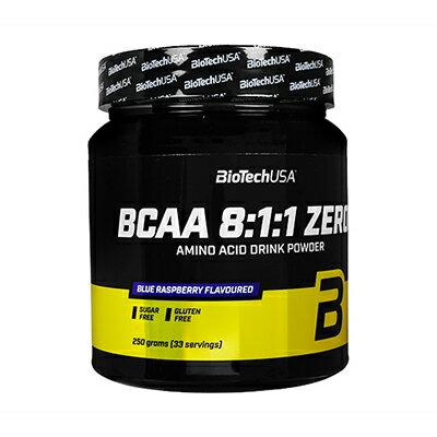 【海外通販・正規品・日時指定不可】BCAA8:1:1ゼロ　ブルーラズベリー味 33回分 1本 BioTechUSAプロテインサプリメント：国際郵便発送