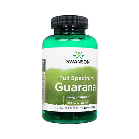 【海外通販・正規品・日時指定不可】スワンソン　ガラナ 500mg 100錠　1本Swanson Full Spectrum Guarana：国際郵便…